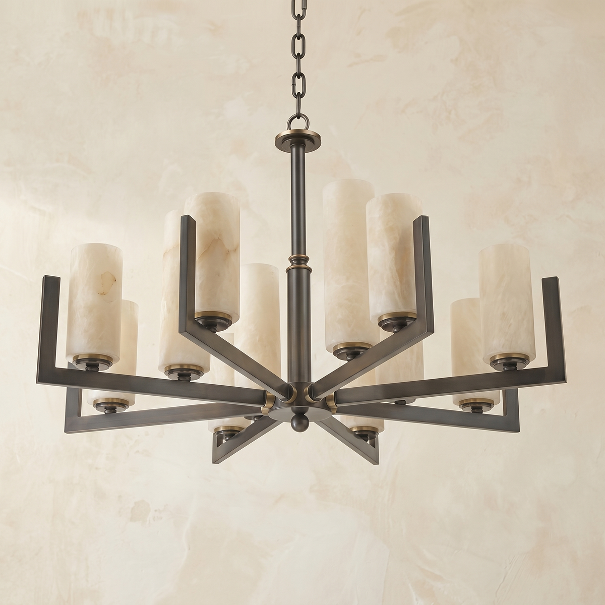 Cylinder 3-arm Alabaster Pendant Light — D640 — mra-cylinder-3-arm-91067-d640-dark