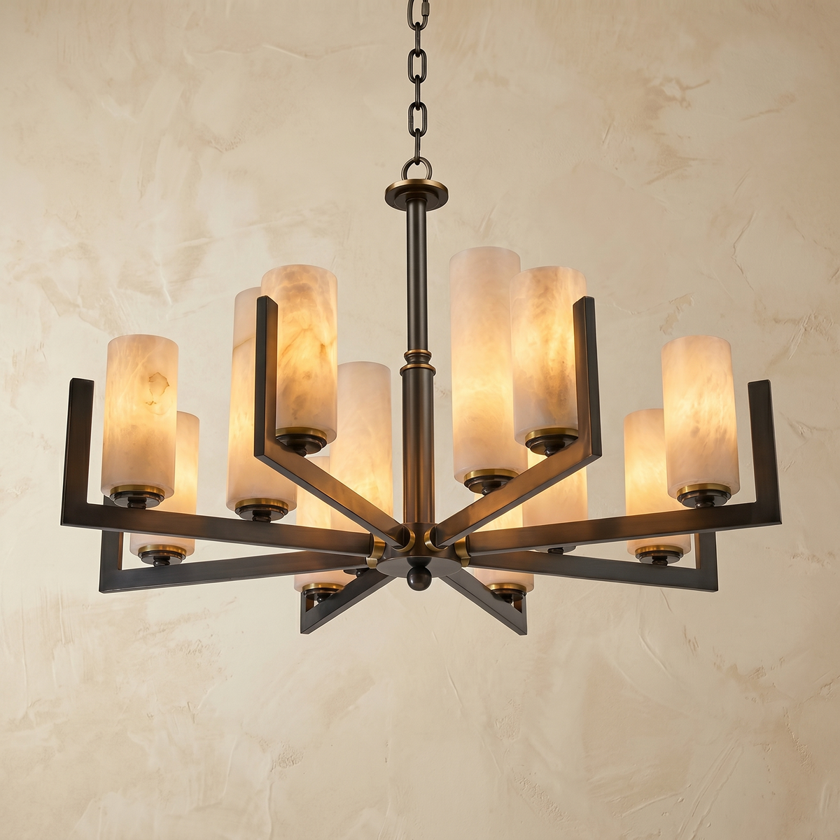 Cylinder 3-arm Alabaster Pendant Light — D640 — mra-cylinder-3-arm-91067-d640-product
