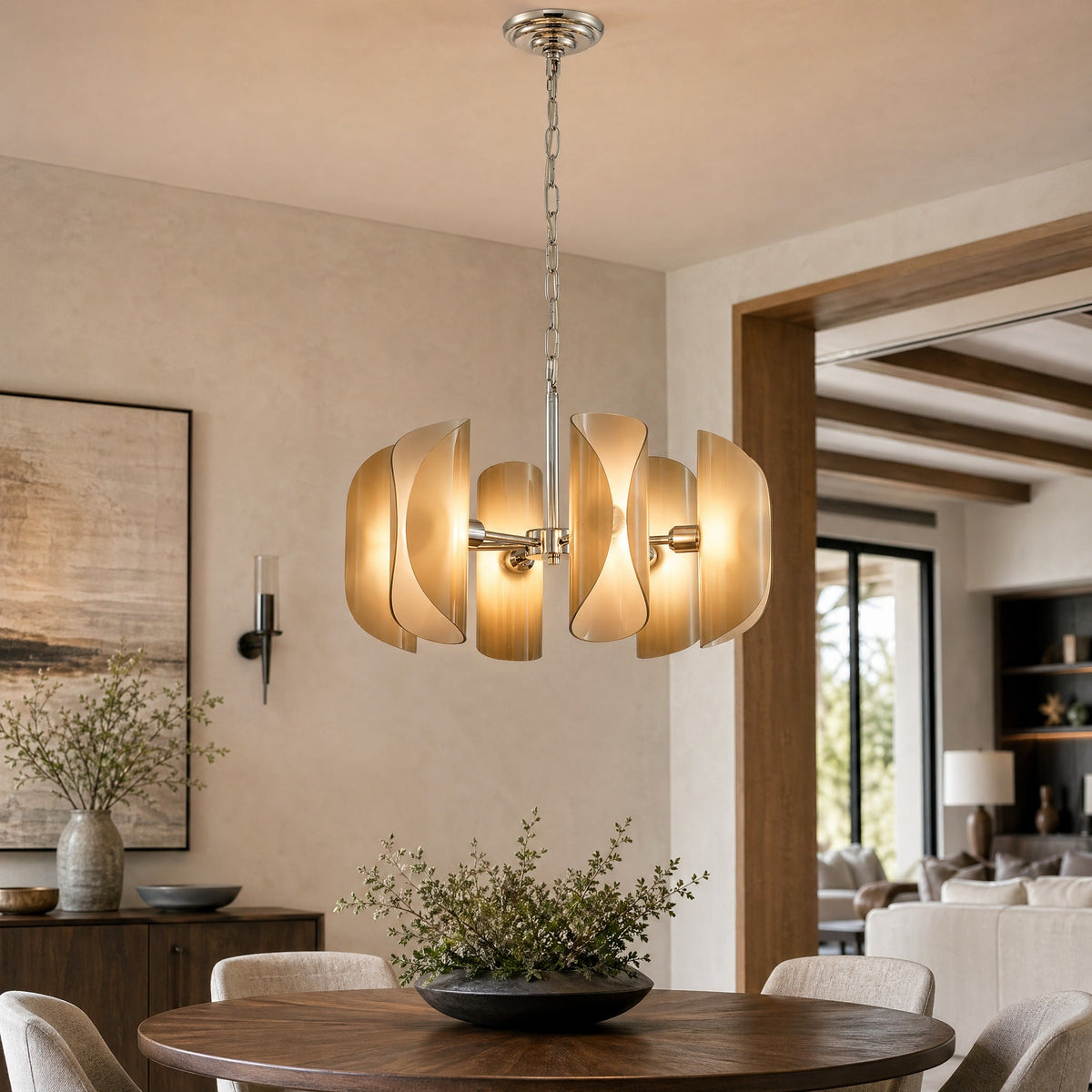 Pendant Light Fixtures Glass in a primary bedroom