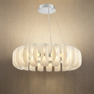 Glass Round Chandelier in chrome