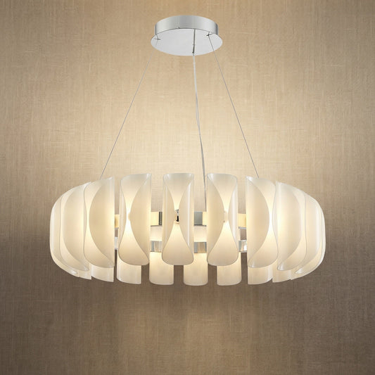 Glass Round Chandelier in chrome