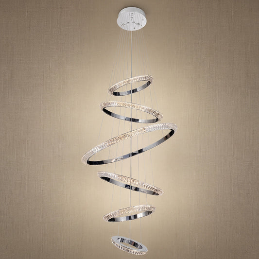 Yiosi Series Cascading Crystal Pendant Light - 47" (Dia 1200mm)