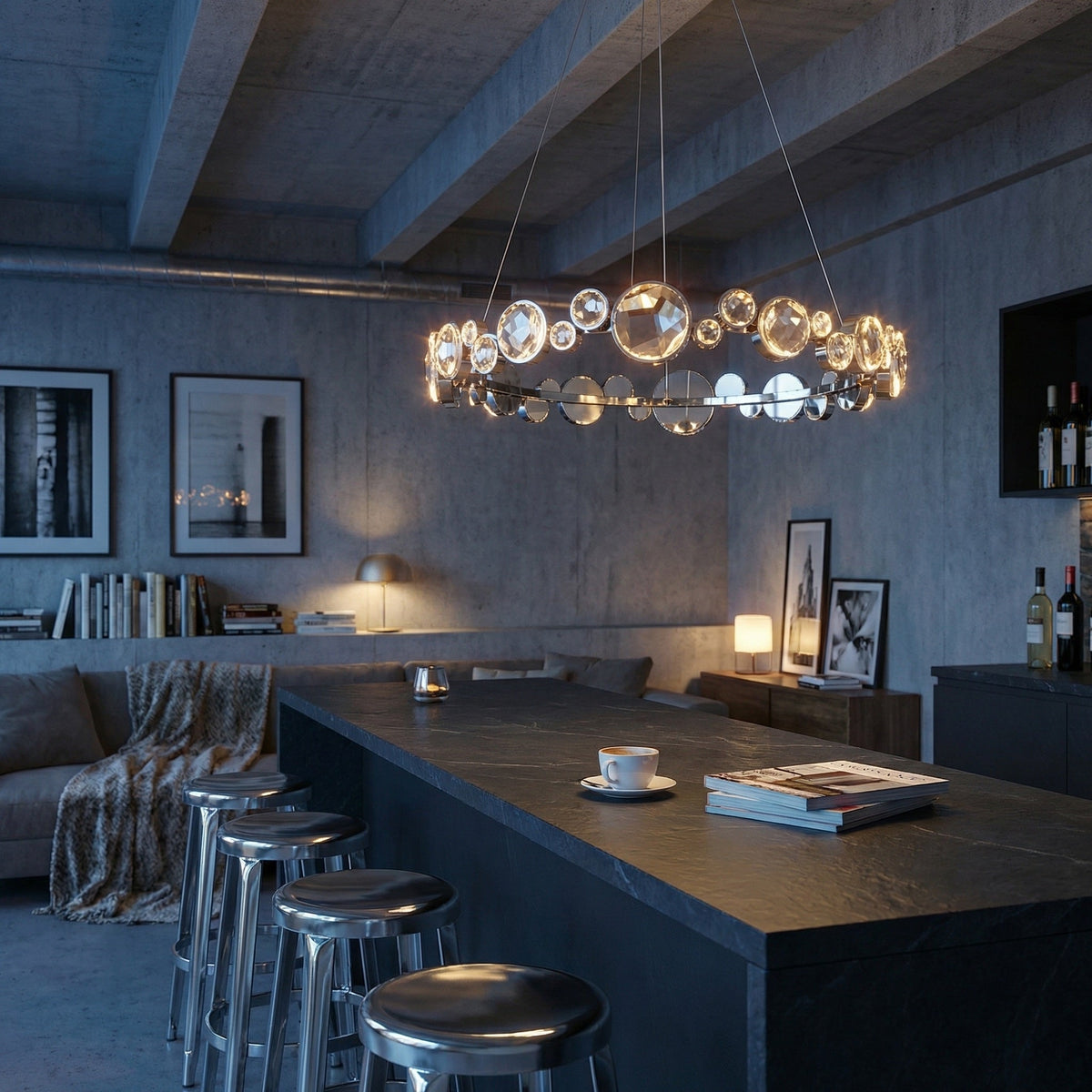 Yiosi Series Crystal Pendant Light Style K - scene-3