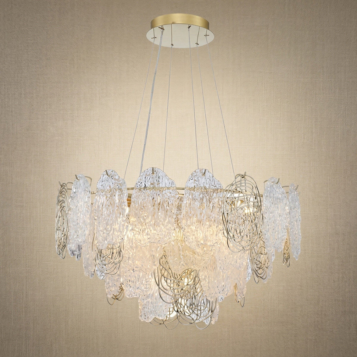 Yiosi Series Glass Pendant Light Style R - 39" (Dia 1000mm)