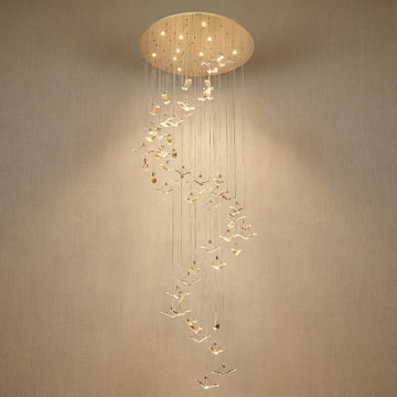 Yiosi Series Grand Cascading Glass Pendant Light Style A - 47" (Dia 1200mm)