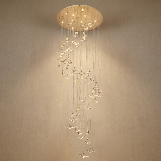 Yiosi Series Grand Cascading Glass Pendant Light Style A - 47" (Dia 1200mm)