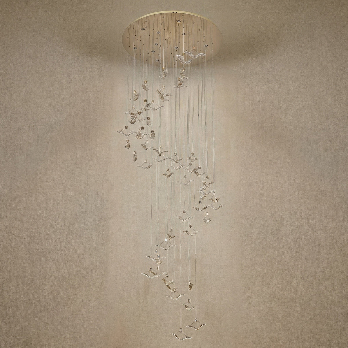 Yiosi Series Grand Cascading Glass Pendant Light Style A - dark