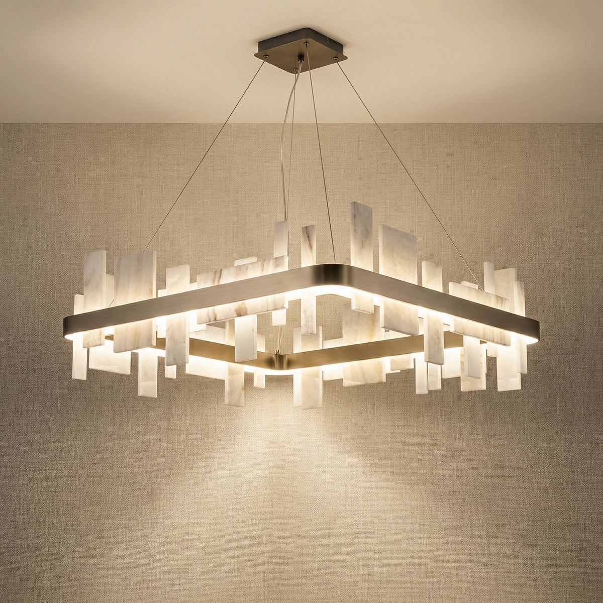 Yiosi Series Natural Stone Pendant Light 31" - 31" Linear (L800mm)