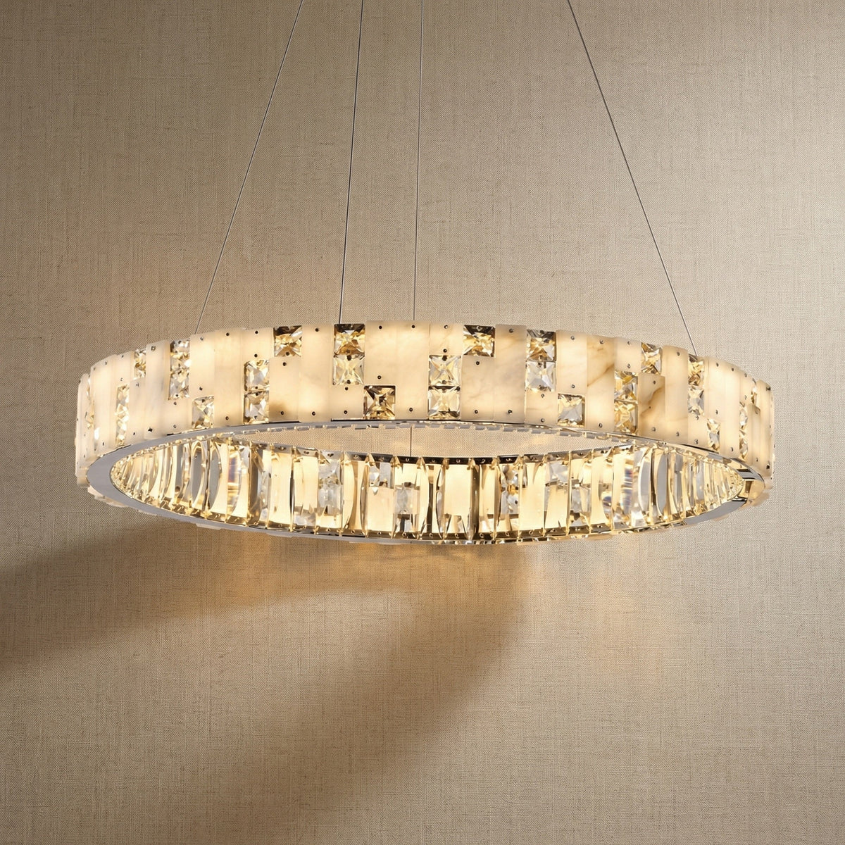 Yiosi Series Oval Crystal Pendant Light 52" - 37" (Dia 950mm)
