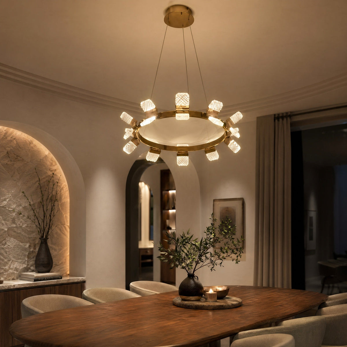 Ring Chandelier in champagne gold