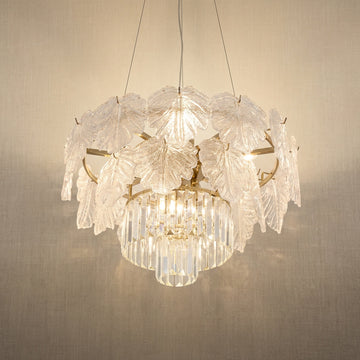 Crystal Contemporary Chandelier in champagne gold