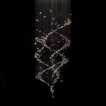 Lamer Lighting Grand Lumina Double Spiral Crystal Chandelier - Background Shot