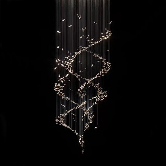 Lamer Lighting Grand Lumina Double Spiral Crystal Chandelier - Background Shot