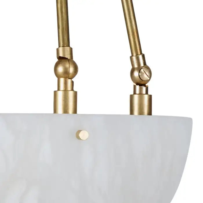Large 'Moon' Alabaster and Brass Pendant Lamp