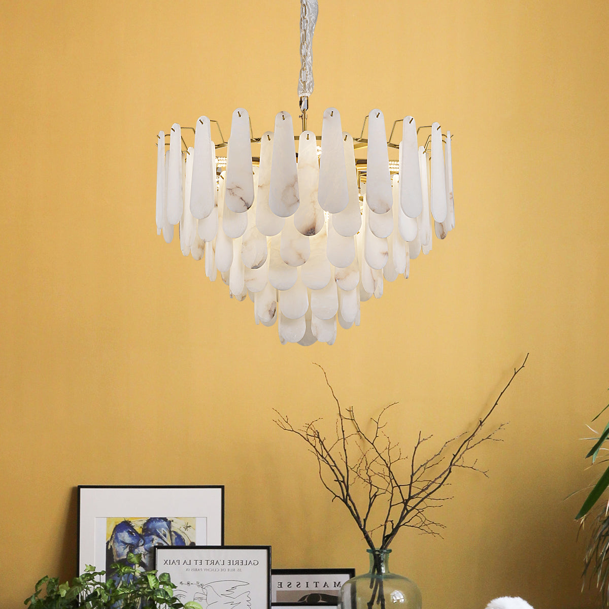 Alabaster Modern Elegant Chandelier For Living Room